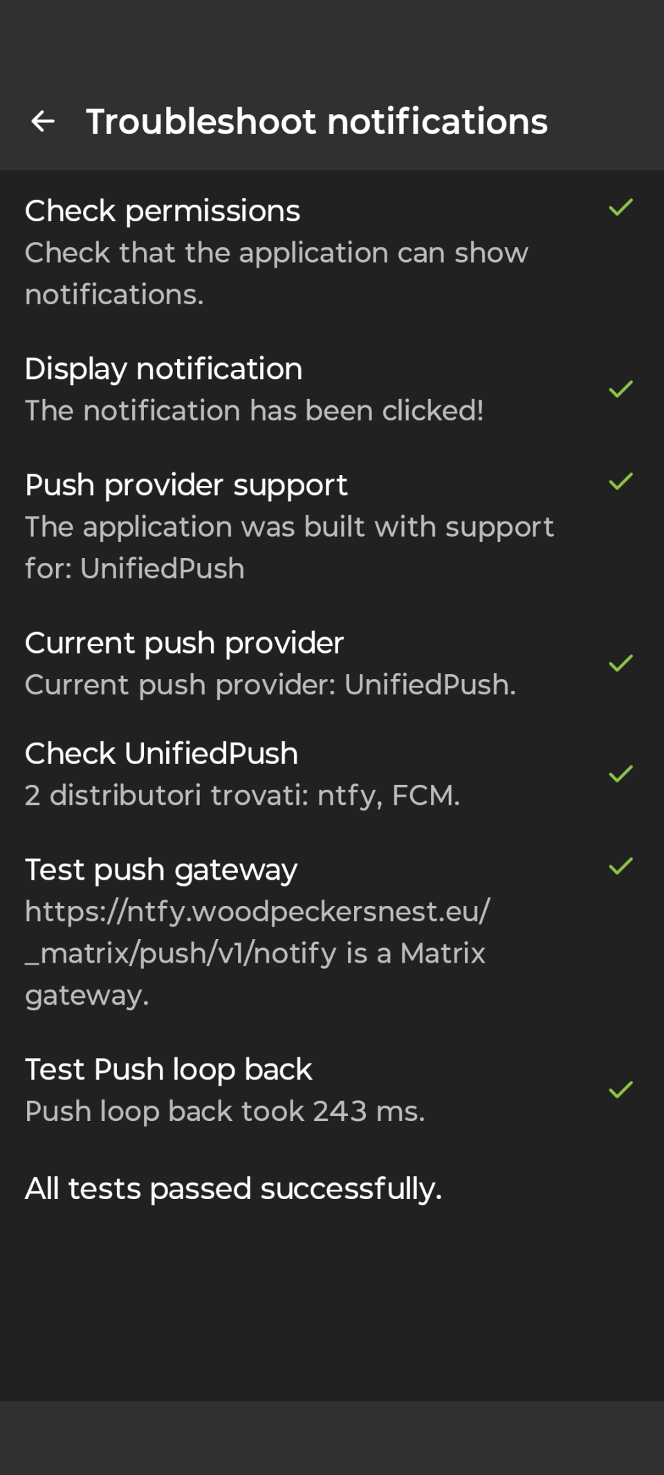 SchildiChatNext notifications troubleshooter